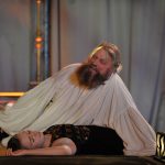 Brian Blessed and Emily Tucker as Lear and Cordelia