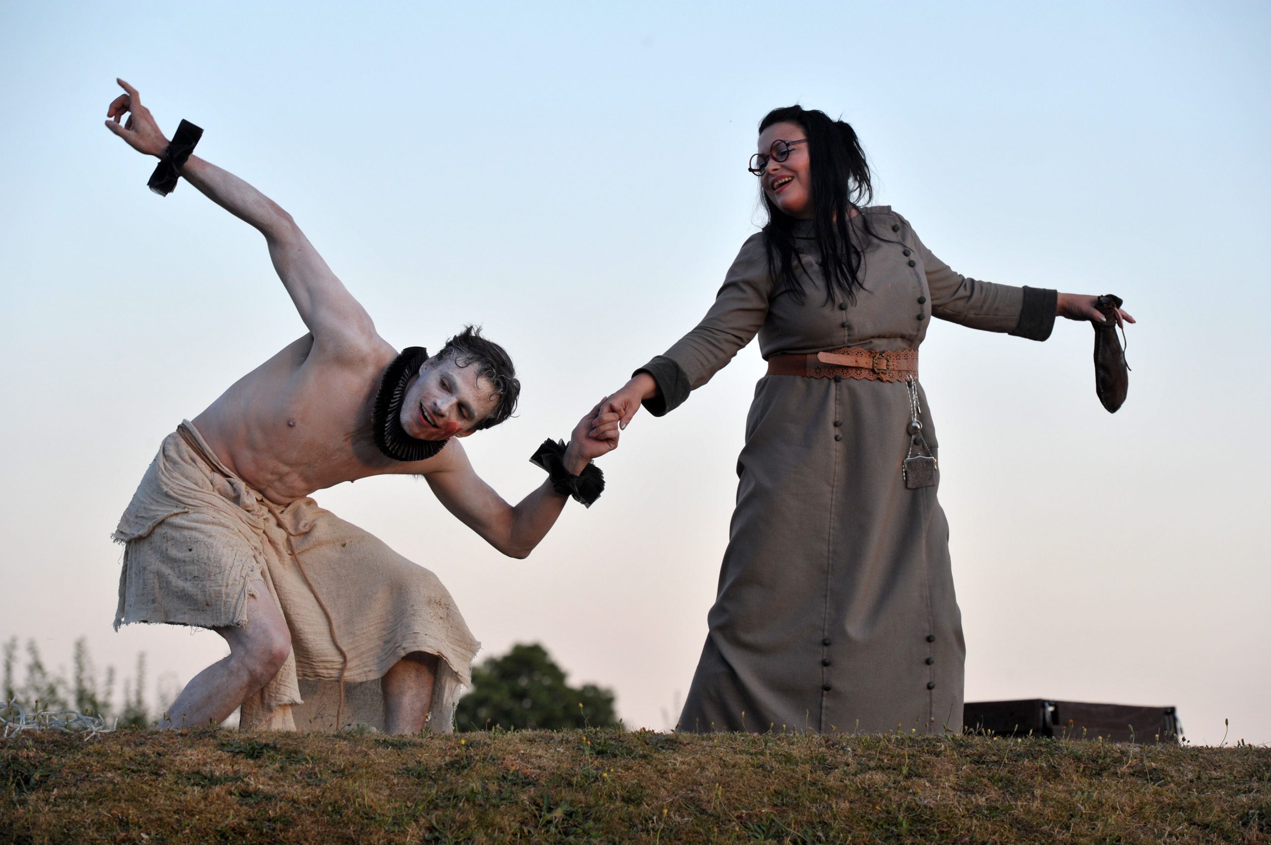 Dan Krikler and Rosalind Blessed as Caliban and Stephano