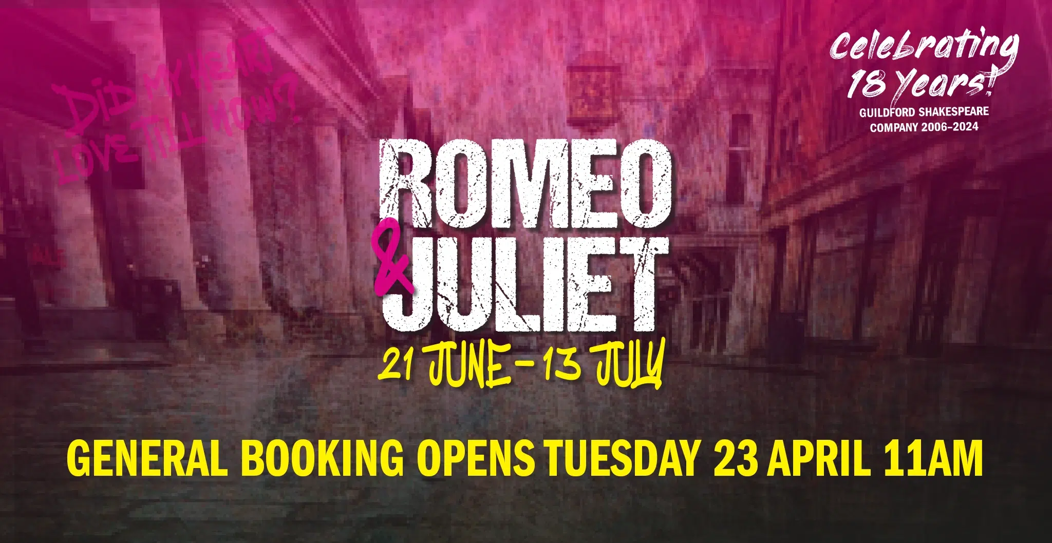 Romeo and Juliet general booking opens 23 april at 11am